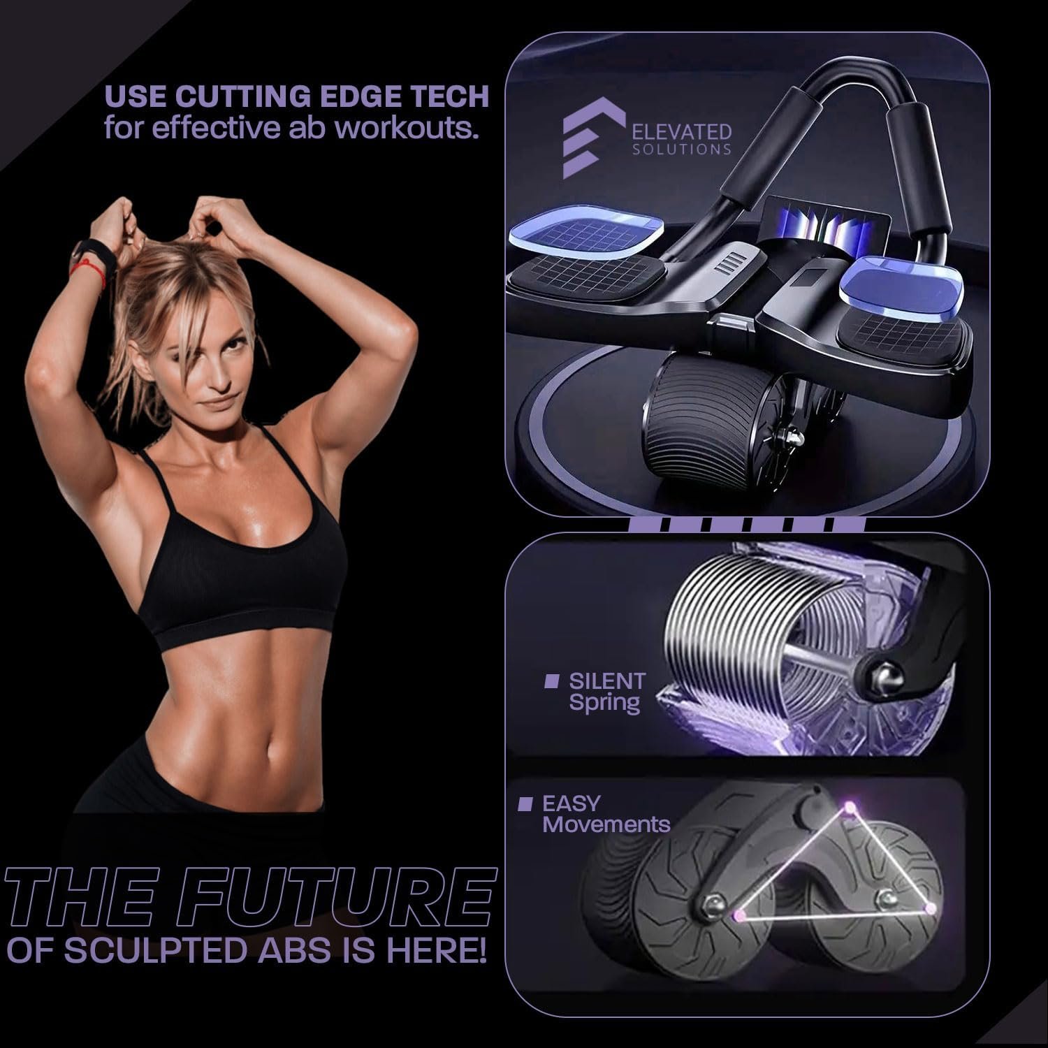 Elevated Fitness Automatic Rebound Ab Roller