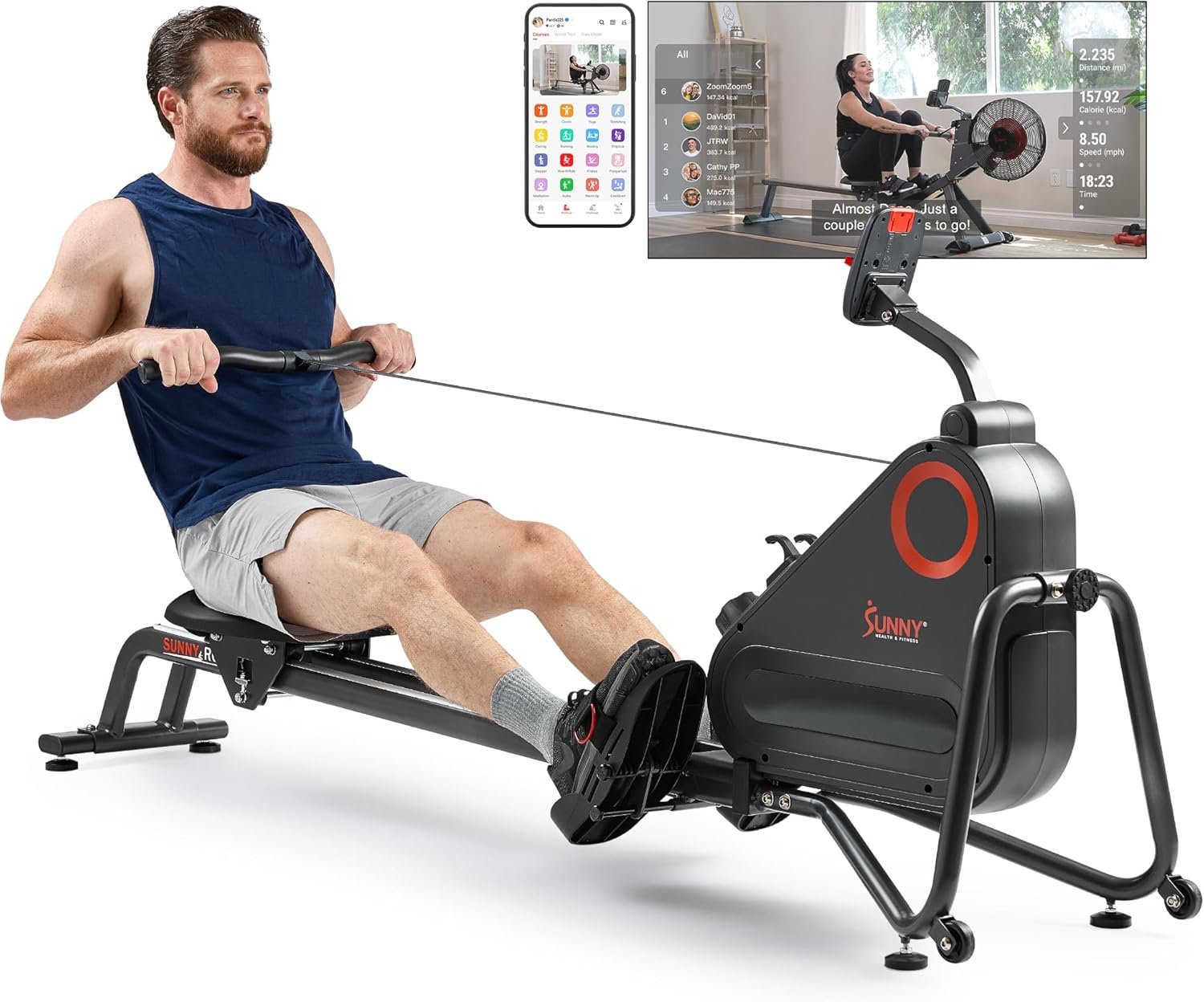 Sunny Health Smart Silent Magnetic Rower