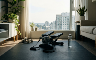 Compact mini stepper apartment workout setup shown in a practical buyer guide visual
