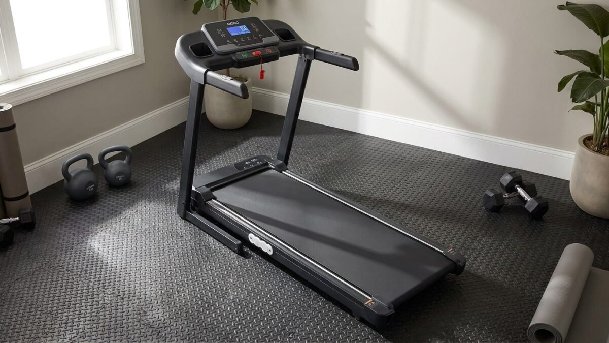 Best Compact Treadmills for Small-Space Walking Workouts (2026) realistic product scene
