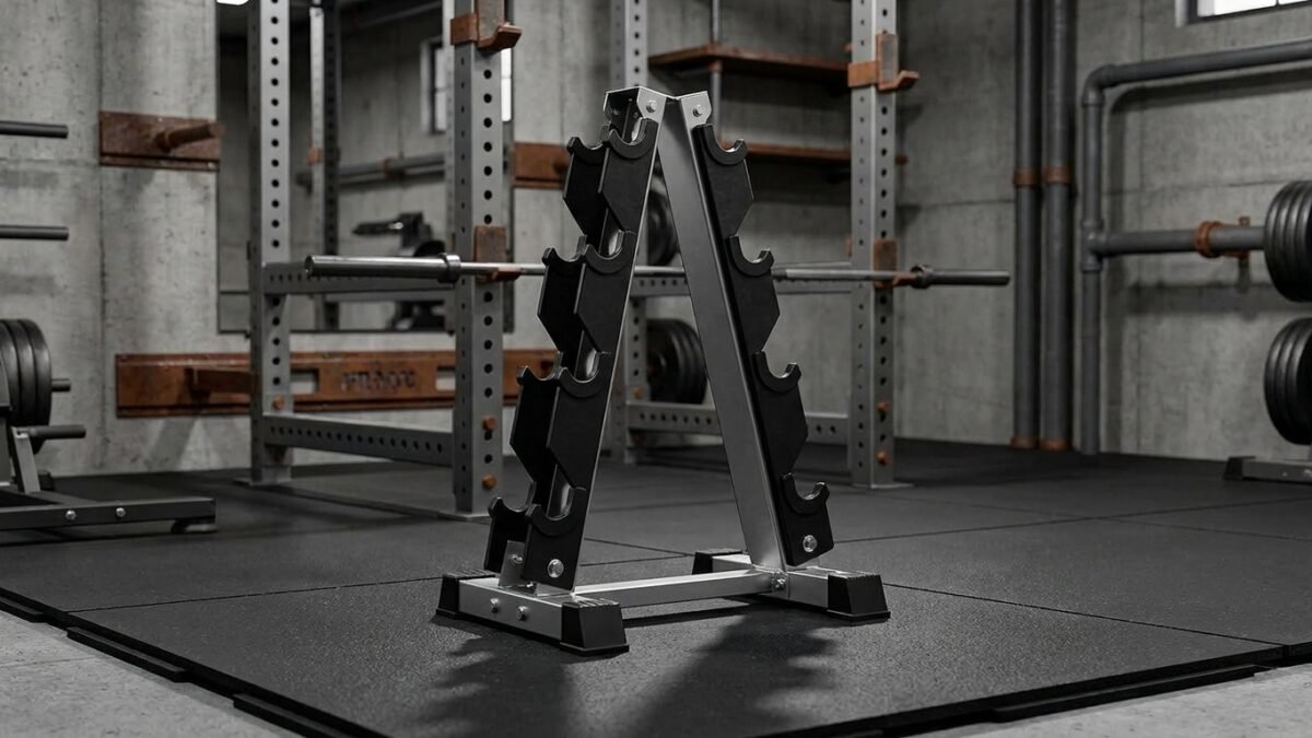 Best Dumbbell Spotting Stands for Home Gyms (2026) realistic product scene