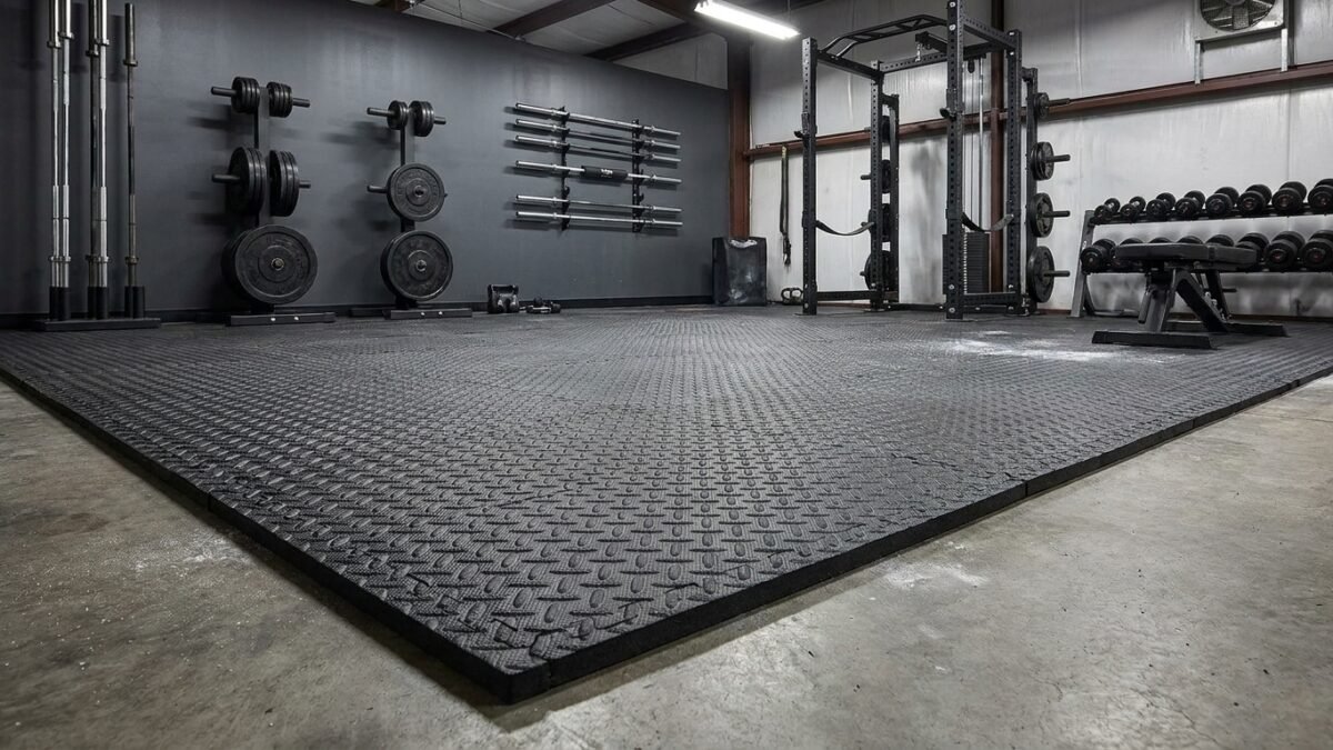 Best Home Gym Flooring in USA 2026 realistic product scene
