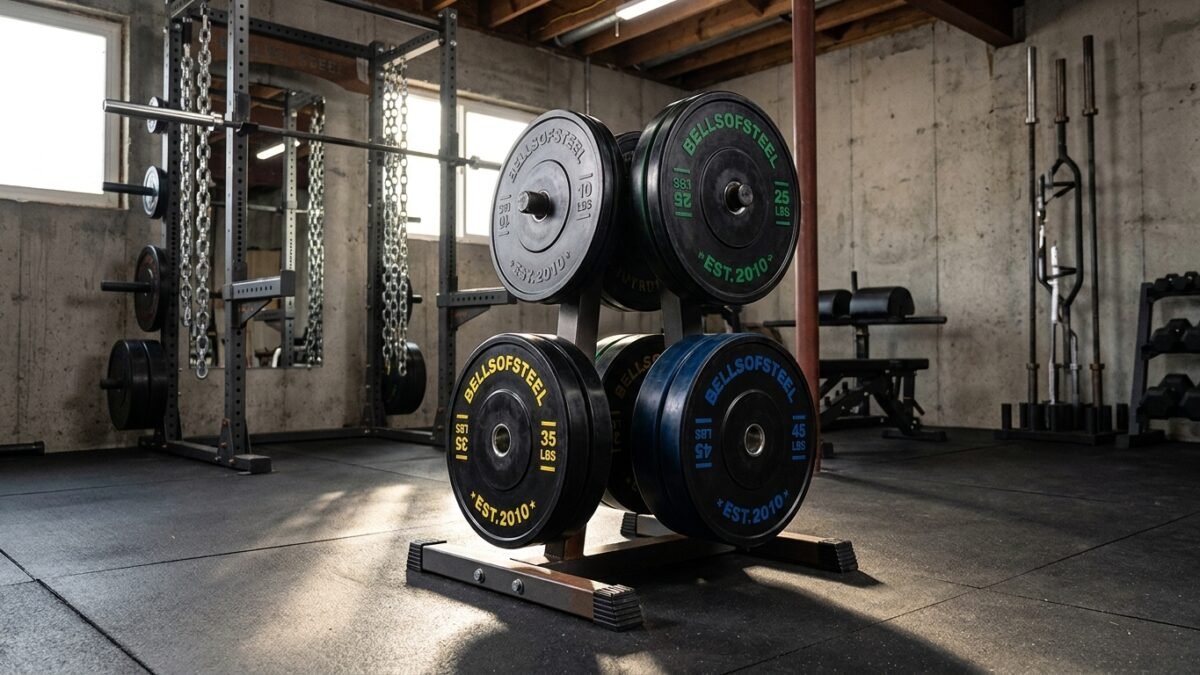 Best Olympic Bumper Plates for Home Gym (2026) realistic product scene