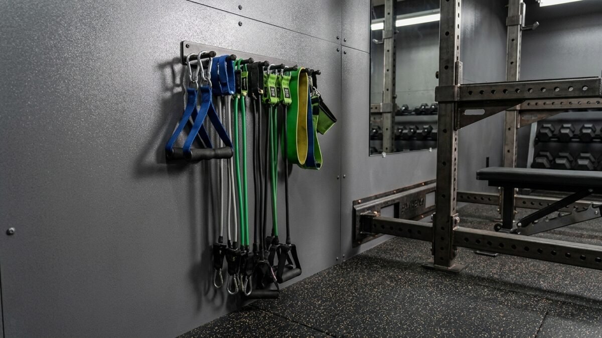 Best Resistance Band Storage Racks for Home Gyms (2026) realistic product scene